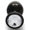 Ouch! Bijou anal Round Gem M 7 x 3.3 cm Noir-transparent